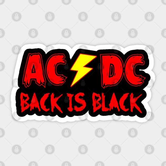 AC DC Back in Black Sticker by masindahart